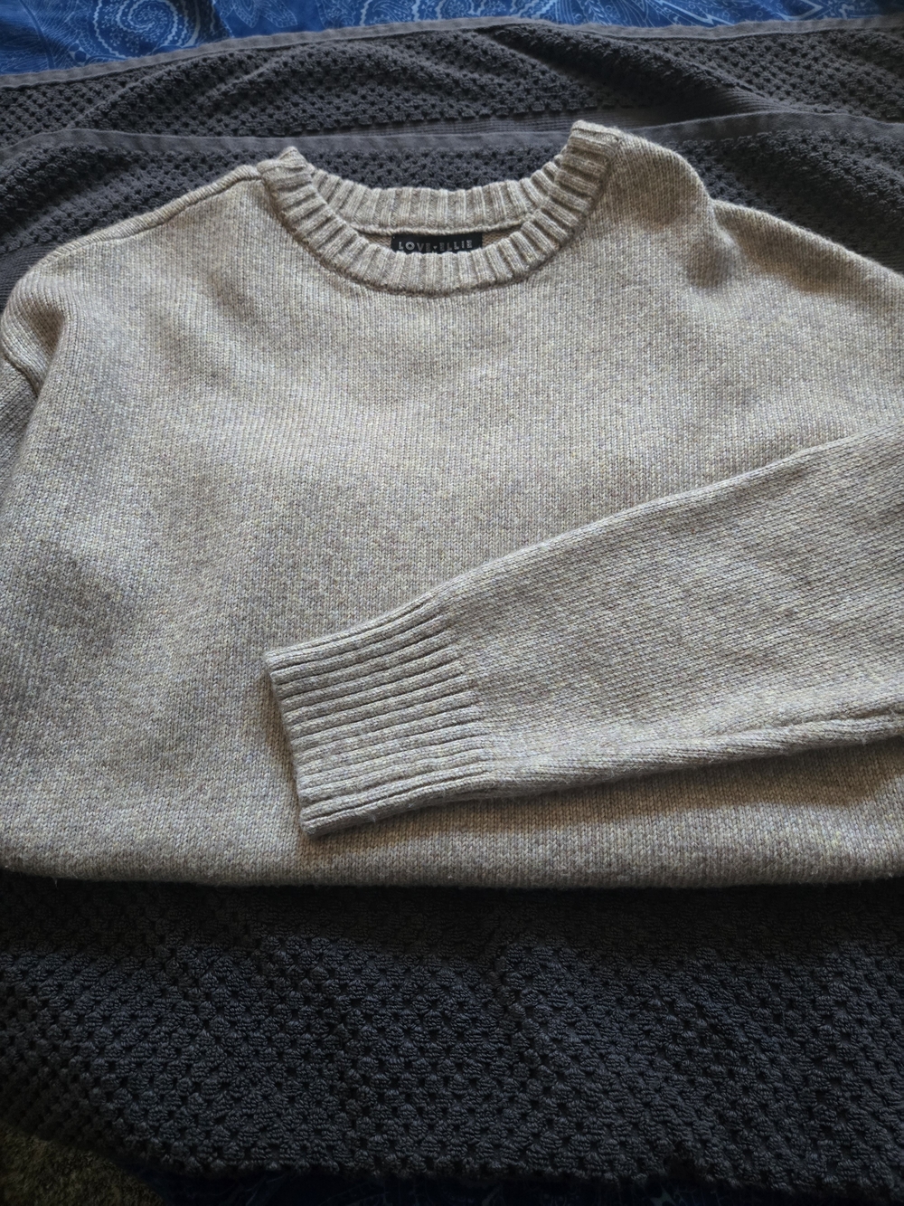 Love Ellie oatmeal crewneck sweater